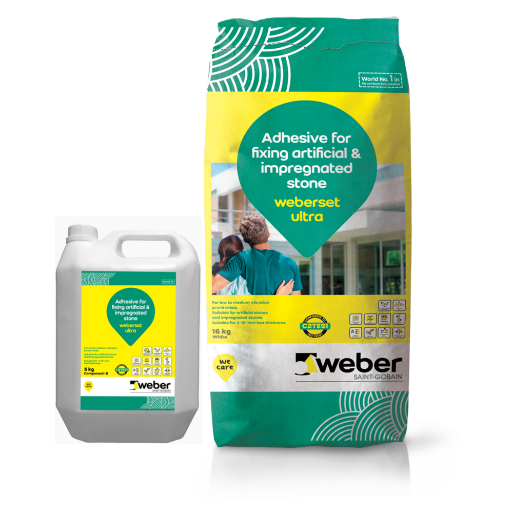 Tile-Adhesive-for-Artificial-Stone-Cladding-Weberset-Ultra Tile Adhesive for Artificial Stone Cladding-Weberset Ultra
